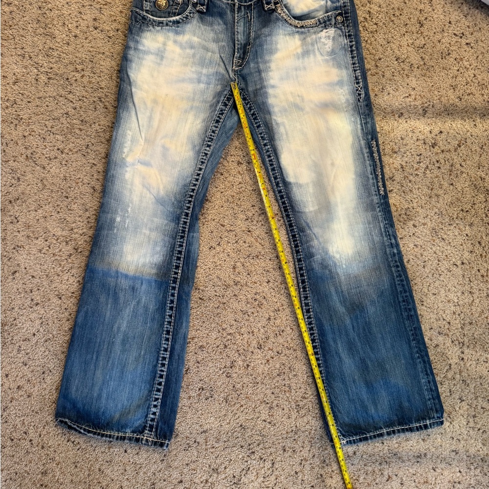 Rock Revival Light and Dark Blue Bootcut Jeans